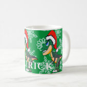 Weihnachten Dinosaurier Niedlich Grün Kinder Heiße Kaffeetasse (VorderseiteRechts)