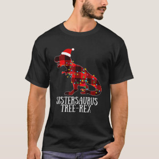 Weihnachten Dinosaurier Santa Kariert Lights Siste T-Shirt