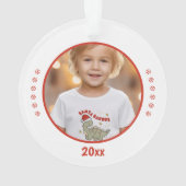 Weihnachten Dinosaurier Santasaurus Name Foto Orna Ornament (Rückseite)