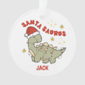 Weihnachten Dinosaurier Santasaurus Name Foto Orna Ornament (Vorderseite)