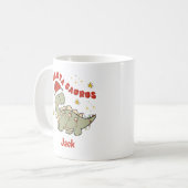 Weihnachten Dinosaurier Santasaurus Retro Name Kaffeetasse (Vorderseite Links)