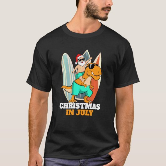 Weihnachten Dinosaurier Weihnachten im Juli Sonnen T-Shirt (Vorderseite)