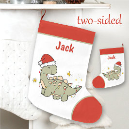 Weihnachten Dinosaurier Weihnachtsmannmütze Name K Großer Weihnachtsstrumpf