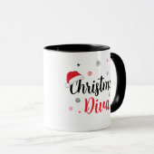 Weihnachten Diva Weihnachtsmannmütze Moderne Tasse (VorderseiteRechts)