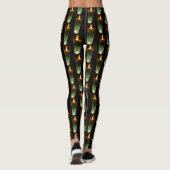 Weihnachten Diwali Flames Funny Candle Muster Leggings (Rückseite)