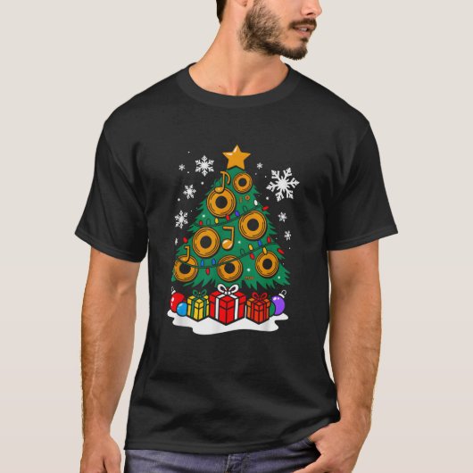 Weihnachten Dj Player Xmas Tree Funny Music Lover  T-Shirt (Vorderseite)