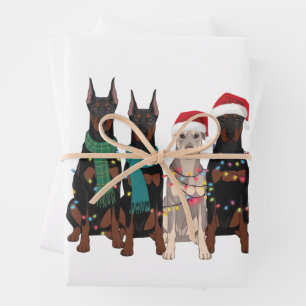 Weihnachten Dobermann Liebhaber Hundemama Feiertag Geschenkpapier Set