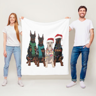 Weihnachten Dobermann Liebhaber Hundemutter Feiert Fleecedecke