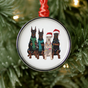 Weihnachten Dobermann Liebhaber Hundemutter Feiert Ornament Aus Metall