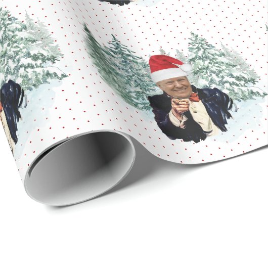 Weihnachten Donald Trump Festive Patriotic Geschenkpapier (Rolleneckpunkt)