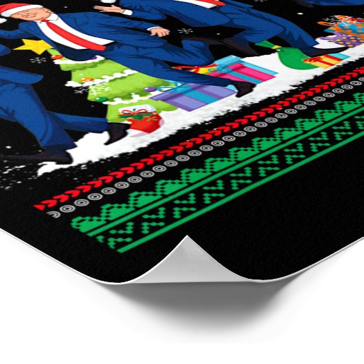 Weihnachten Donald Trump Präsident 2024 Tanzfunn Poster (Ecke)