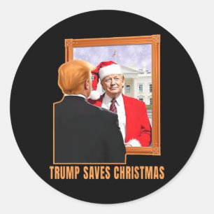 Weihnachten Donald Trump Präsident 2024 Trump Rett Runder Aufkleber