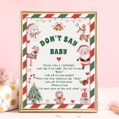 Weihnachten "Don't Say Baby" Baby Duschspielkarten Poster