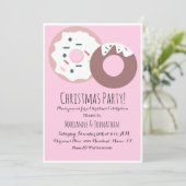 Weihnachten Donut Sprinkles Weihnachtsthema Einladung (Stehend Vorderseite)