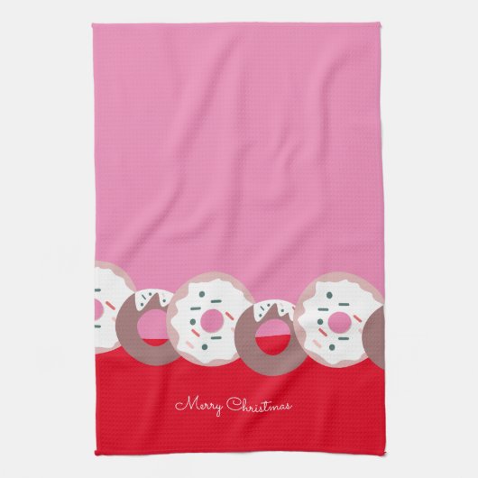 Weihnachten Donuts Sprinkles Bäckerei Frohe Weihna Geschirrtuch (Vertikal)