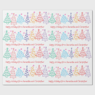 Weihnachten Doodle Moderner Minimaler Spaß Festlic Geschenkpapier