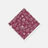 Weihnachten Doodles Lila Frohe Weihnachten Serviette (Ecke)