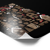 Weihnachten Doodles Retro Holiday Vintage Bäume Fotodruck (Ecke)