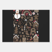Weihnachten Doodles Retro Holiday Vintage Bäume Geschenkpapier Set (Vorderseite)