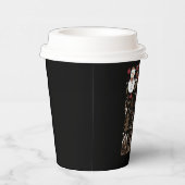 Weihnachten Doodles Retro Holiday Vintage Bäume Pappbecher (Rechts)