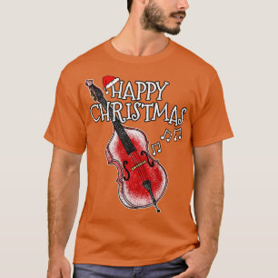 Weihnachten Doppel Bass Bassist Musiker Xmas 2022 T-Shirt
