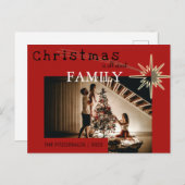 Weihnachten dreht sich alles um Familie Einladungspostkarte (Vorne/Hinten)