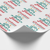 Weihnachten dreht sich alles um Jesus Krippe Geschenkpapier (Ecke)