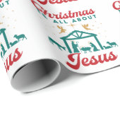 Weihnachten dreht sich alles um Jesus Krippe Geschenkpapier (Rolleneckpunkt)
