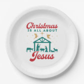 Weihnachten dreht sich alles um Jesus Krippe Pappteller (Vorderseite)