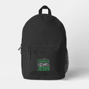 Weihnachten dreht sich um Jesus Typografie Bedruckter Rucksack