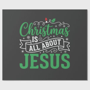 Weihnachten dreht sich um Jesus-Typografie Geschenkpapier