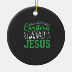 Weihnachten dreht sich um Jesus-Typografie Keramik Ornament