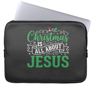 Weihnachten dreht sich um Jesus-Typografie Laptopschutzhülle