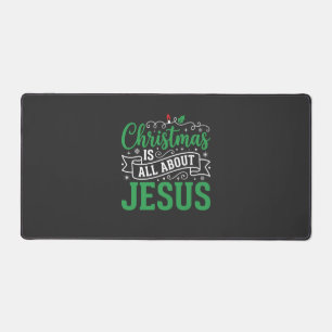 Weihnachten dreht sich um Jesus-Typografie Schreibtischunterlage