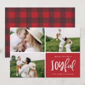 Weihnachten drei Foto moderne Typografie fröhlich (Vorne/Hinten)