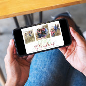 Weihnachten Drei Foto Roter Schneeflocken