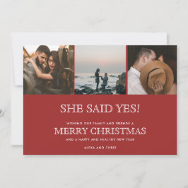 Weihnachten - Drei Foto Verlobung Ankündigung