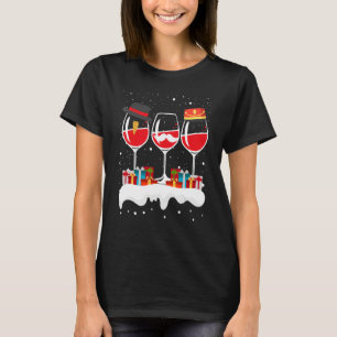 Weihnachten Drei Gläser Rotwein Weihnachten Weihna T-Shirt