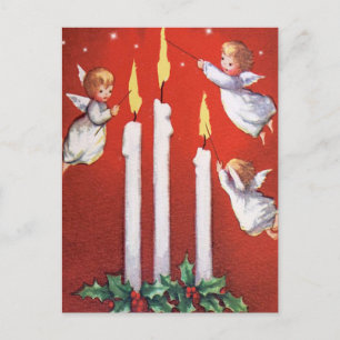 Weihnachten Drei Kleine Engel Vintage Weihnachten Postkarte