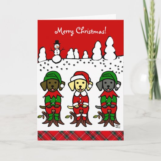 Weihnachten Drei Labrador Welpen (Vorderseite)