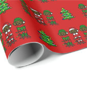 Weihnachten drei Schokoladen-Labrador-Welpen Geschenkpapier (Rolleneckpunkt)