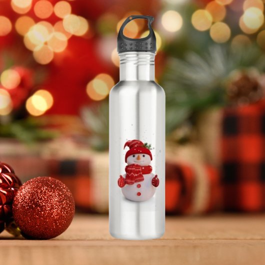 Weihnachten Dreidimensionaler Schneemann Edelstahlflasche