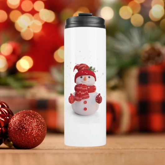 Weihnachten Dreidimensionaler Schneemann Thermosbecher