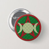 Weihnachten-dreifacher GöttinPentagram Button (Vorne & Hinten)