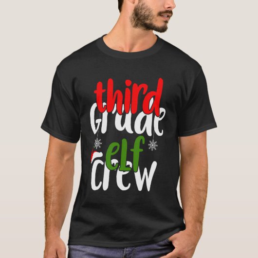 Weihnachten Dritter Grad Elf Crew Matching Geschen T-Shirt (Vorderseite)