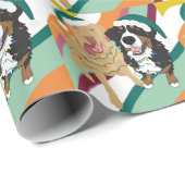 Weihnachten Dudley Labrador und Bernese Mountain D Geschenkpapier (Rolleneckpunkt)