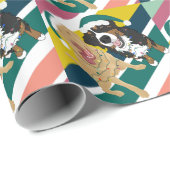 Weihnachten Dudley Labrador und Bernese Mountain D Geschenkpapier (Rolleneckpunkt)