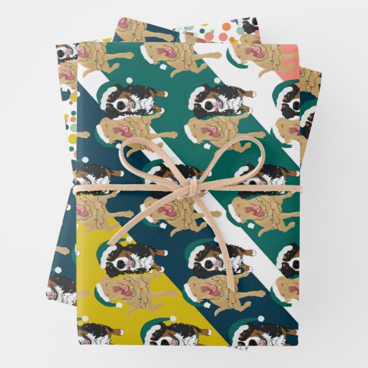 Weihnachten Dudley Labrador und Bernese Mountain D Geschenkpapier Set (Beispiel)