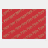 Weihnachten dunkelgrün, schwarz Gold der Schlitten Geschenkpapier Set (Vorderseite)