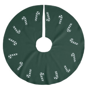 Weihnachten dunkelkieferngrüne Zuckerrohr niedlic Polyester Weihnachtsbaumdecke